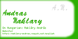 andras maklary business card